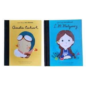 Lot of 2 Little People, Big Dreams Kids Books Amelia Earhart & L.M. Montgomery